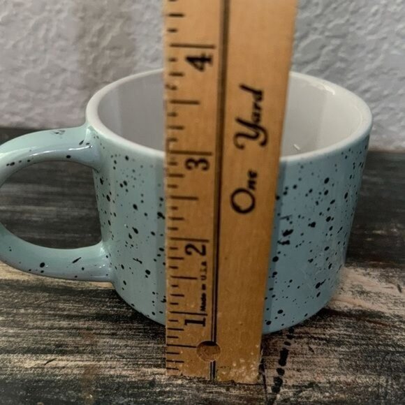 Éccolo World Traveler Turquoise & Black Speckled Ceramic Mug 2.5" H x 3.5" D - Picture 4 of 5